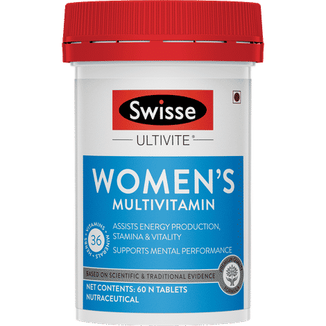 Swisse Ultivite Women's Multivitamin (36 Herbs, Vitamins & Minerals)  for Energy, Stamina, Vitality and Mental Performance - 60 Tablets