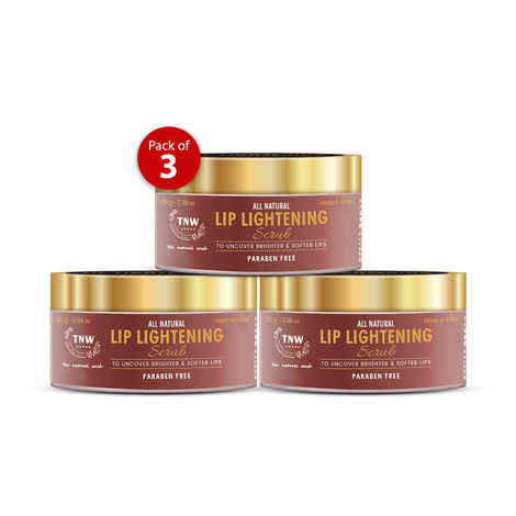 Buy TNW - The Natural Wash Lip Lightening Scrub for Tanned & Darkened Lips (Paraben-Free)- (3x25g) - Purplle