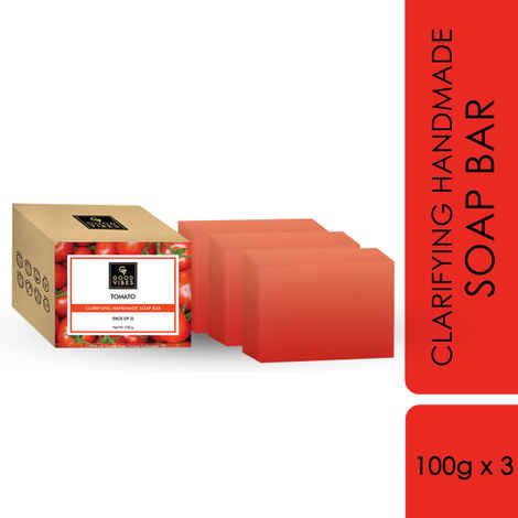 Buy Good Vibes Tomato Clarifying Handmade Soap Bar | Cleansing, Refreshing | Vegan, No Parabens, No Animal Fats, No Animal Testing, (Pack of 3) 100g x 3 - Purplle