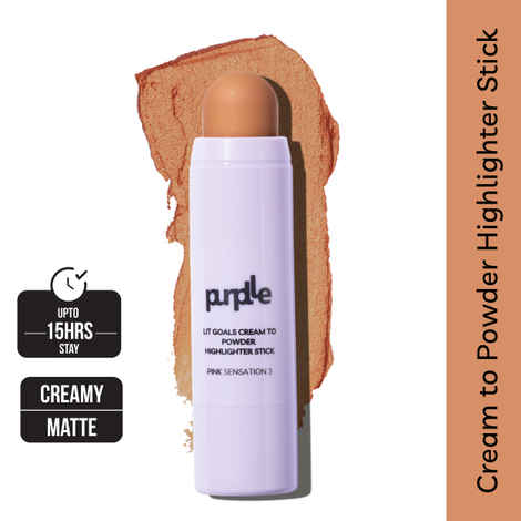 Buy Purplle Lit Goals Cream to Powder Highlighter Stick Pink Sensation 3 - Purplle