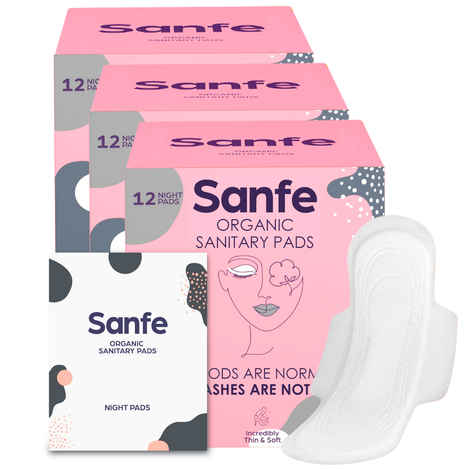 Buy Sanfe Bamboo Sanitary Pads, Ultra-Thin Natural Sanitary Napkins - Night Pads (36 Pads) # SCP006 - Purplle
