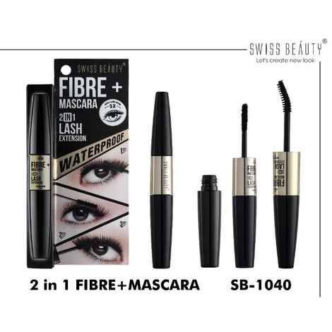 Buy Swiss Beauty Fibre Mascara 2 in 1 Lash Extension 1 Black (5.7 g) - Purplle