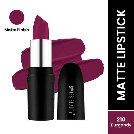 Buy Swiss Beauty Pure Matte Lipstick - Burgundy (3.8 g) - Purplle