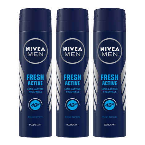 Buy NIVEA MEN Fresh Active Deodorant 150ml (Pack of 3) - Purplle
