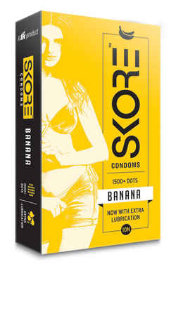 Buy Skore Condoms Banana 10's with 1500+ Raised Dots - Purplle