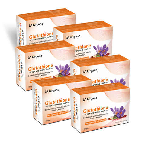 glutathione kumkumadi skin whitening soap product info and reviews Buy LA Organo Glutathione Kumkumadi Skin Lightening & Brightening Soap For  All Skin Type (100gm) Pack of 6 Online