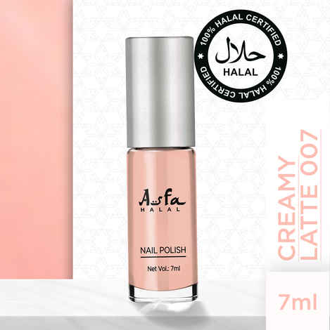 Buy Asfa Halal Hi Shine Nail Polish Creamy Latte 007 (7 ml) - Purplle