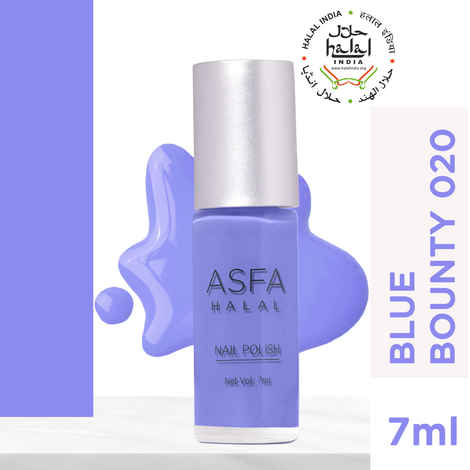 Buy Asfa Halal Hi Shine Nail Polish Blue Bounty 020 (7 ml) - Purplle