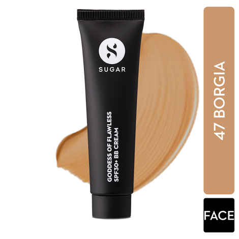 Buy SUGAR Cosmetics - Goddess Of Flawless - BB Cream - 47 Borgia (Medium Tan Shades) - Long Lasting, Lightweight BB Cream with Matte Finish - Purplle