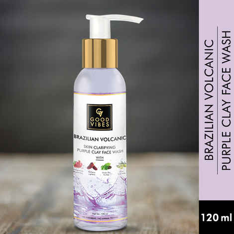 Buy Good Vibes Brazilian Volcanic Skin Clarifying Purple Clay Face Wash (120 ml) - Purplle
