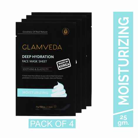 Glamveda Moisturizing Deep Hydration Korean Sheet Mask Pack Of 4