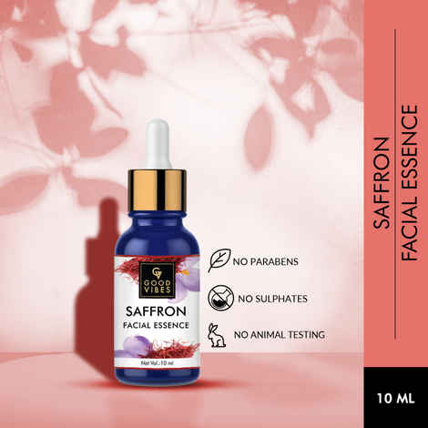 Buy Good Vibes Saffron Facial Essence | Anti-Inflammatory, Anti-Fungal, Soothing | No Parabens, No Sulphates, No Animal Testing (10 ml) - Purplle