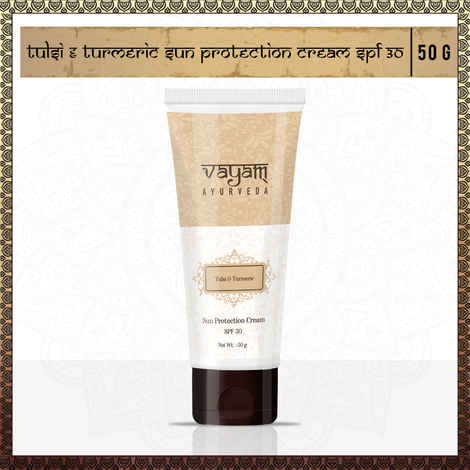 Buy Vayam Ayurveda Tulsi And Turmeric Sun Protection Cream SPF 30 (50 g) - Purplle