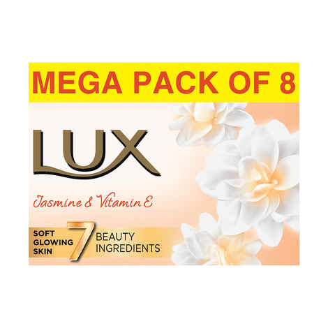 Buy LUX Jasmine & Vitamin E Soap (150 g) (Pack of 8) - Purplle