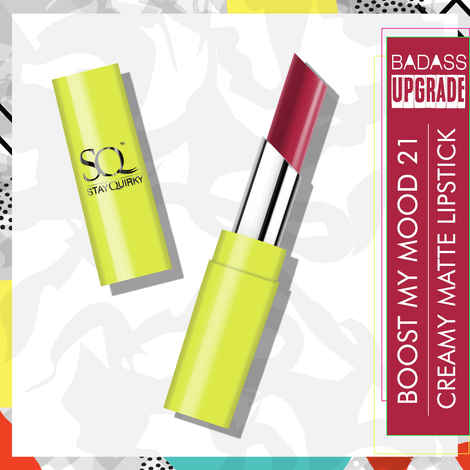 Buy Stay Quirky Lipstick Creamy Matte With BadAss Upgrade|Long Lasting| 8hrs Stay| Highly Pigmented|Paraben Free - Pink - Boost My Mood 21 (3.5 g) - Purplle