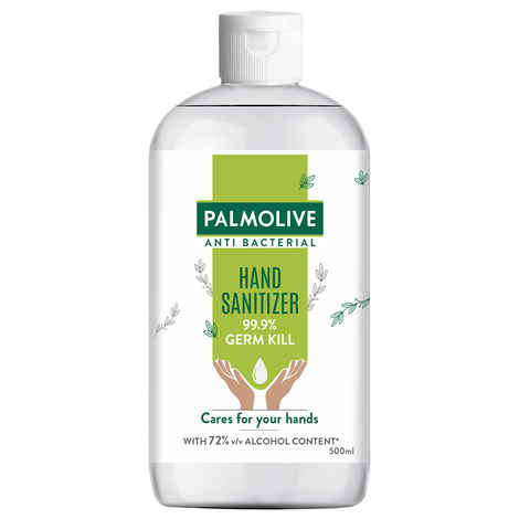 Buy Palmolive Antibacterial Hand Sanitizer, 72% Alcohol Based Sanitizer, Kills Germs Instantly, Non Sticky, Gentle on Hands (500 ml) - Purplle