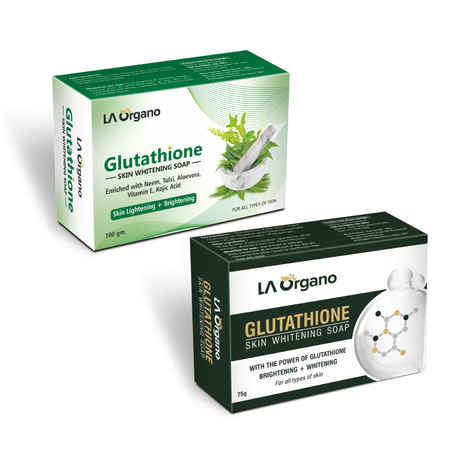 Buy LA Organo Glutathione Soap for Skin Whitening with Neem, Tulsi, Aloe  Vera, Kojic Acid + Glutathione Soap for Dark Skin Lightening and Brightening  (Pack of 2) Online