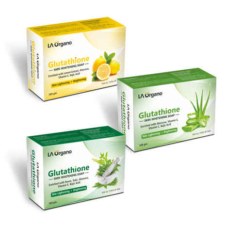 Buy LA Organo Skin Whitening Soaps – Glutathione Lemon Skin Whitening Soaps  for Dark Skin + Glutathione