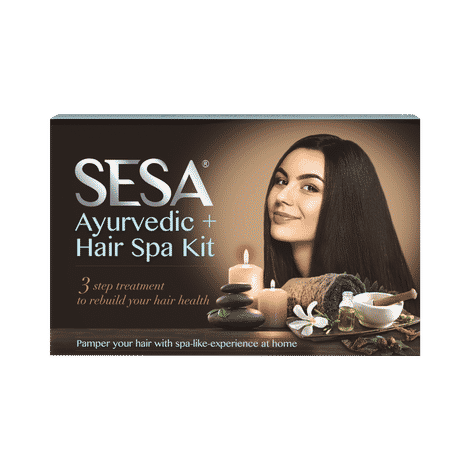 Buy Sesa Ayurvedic+ DIY Premium Hair Spa Kit for Complete Deep Conditioning | Hair Fall Control & Hair Growth | Hair Vitaliser + Ayurvedic Shampoo + Hair Masque + Hair Lotion | Suitable for All Hair Types 30ml+10ml+10ml+25gm+25gm - Purplle
