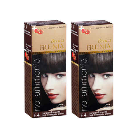 Buy Berina F4 Dark Chocolate Brown FRE-NIA Hair Color Cream 60gm Pack of 2 - Purplle