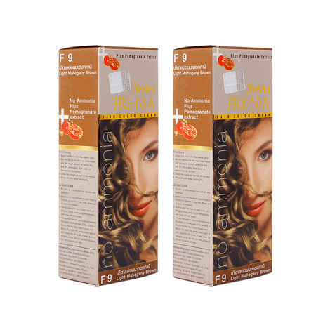 Berina F9 Light Mahogany Brown FRE-NIA Hair Color Cream 60gm Pack of 2