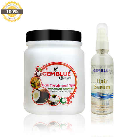 Gemblue Biocare Hair Spa 1000Ml Gemblue Biocare Gold Keratin+Gemblue Biocare Silver Serum, 100Ml