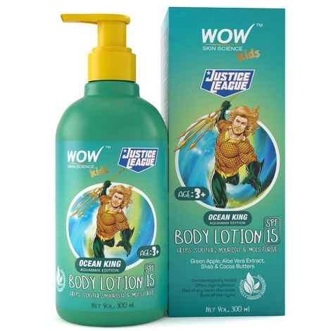Buy WOW Skin Science Kids Body Lotion - SPF 15 - Ocean King Aquaman Edition (300 ml) - Purplle