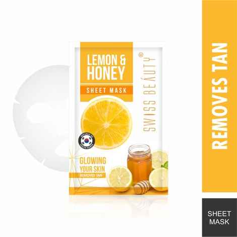 Buy Swiss Beauty Tan Removal Sheet Mask Lemon+Honey (22 ml) - Purplle