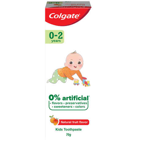 Buy Colgate Toothpaste for Kids (0-2 years), Natural Fruit Flavour, Fluoride Free (70 g) Tube - Purplle