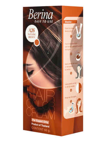 Buy Berina A26 Natural Brown Hair Color Cream 60gm - Purplle