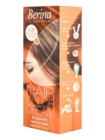 Buy Berina A34 Light Golden Blonde Hair Color Cream 60gm - Purplle