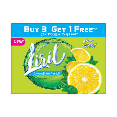 Buy Liril Lemon & Tea Tree Oil Soap Buy 3 (125 g each) & Get 1 Free (75 g) - Purplle
