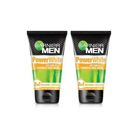Buy Garnier Men Power White Anti-Dark Cells Fairness Face Wash, 100g (Pack of 2) - Purplle