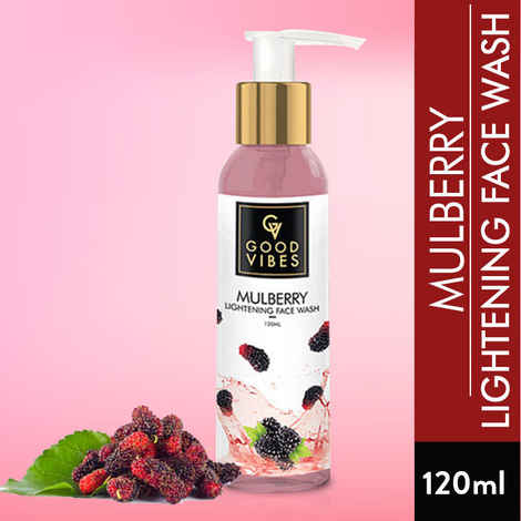 Buy Good Vibes Mulberry Lightening Face Wash | Cleansing, Brightening | With Papaya | No Parabens, No Mineral Oil, No Animal Testing (120 ml) - Purplle