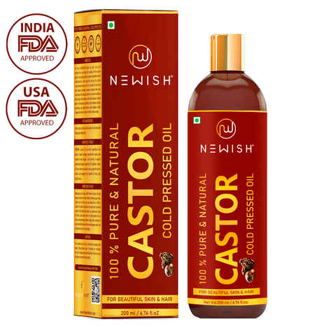 Buy Newish Organic Cold Pressed Castor Oil for Hair Growth and Skin Care Eyebrow (200 ml) - Purplle