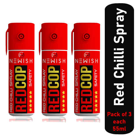 Buy Newish : Powerful Red Chilli Spray Self Defence for Women Pack of 3 (Each : 55 ml / 35 g) - Purplle
