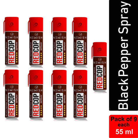Buy Newish : Powerful Black Pepper Spray Self Defence for Women Pack of 9 (Each : 35 g/ 55 ml) - Purplle
