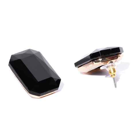 Buy Crunchy Fashion Big Black Crystal Solitaire Stone Stud Earrings-CFE1449 - Purplle