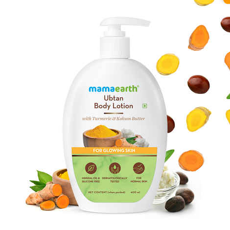 Buy Mamaearth Ubtan Body Lotion with Turmeric & Kokum Butter for Glowing Skin (400 ml) - Purplle