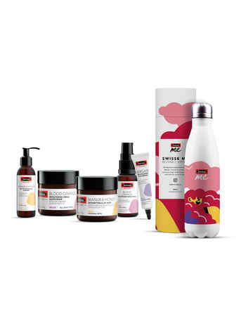 Buy Swisse Skincare routine combo -Manuka honey foaming cleanser (120 ml),Manuka Honey Clay Mask,Blood Orange Moisturizer,Blood Orange Serum,Argan Eye Cream & Free Sipper Bottle - Purplle