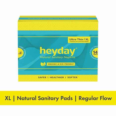 Buy Heyday Natural & Organic Ultra Thin Sanitary Napkins (14 Pads) - Purplle