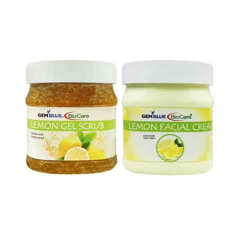 Buy Gemblue Biocare LemonGrass Facial Scrub + Cream Pack of 2 - Purplle