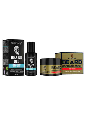 Buy Mancode Beard Oil Cedarwood & Rose Mary, 60ml And Beard Softening Cream Classic, 50gm (Pack Of 2) - Purplle