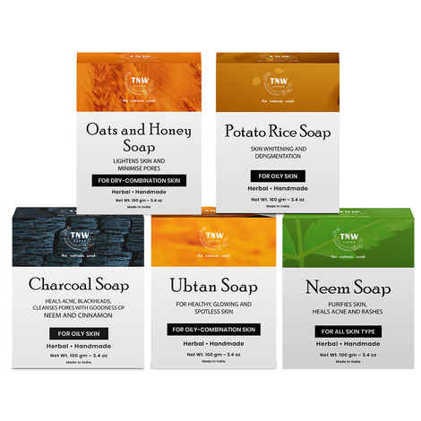 TNW - The Natural Wash Handmade Soaps Combo 5 in 1 (Each -100 g)