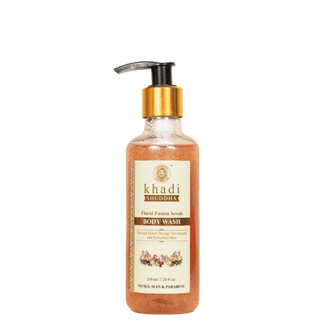 Khadi Shuddha Floral Fusion Scrub Body Wash - No Sls Sles & Paraben