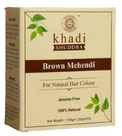 Buy Khadi Shuddha Brown Mehndi For Natural Hair Colour (100 gm) - Purplle
