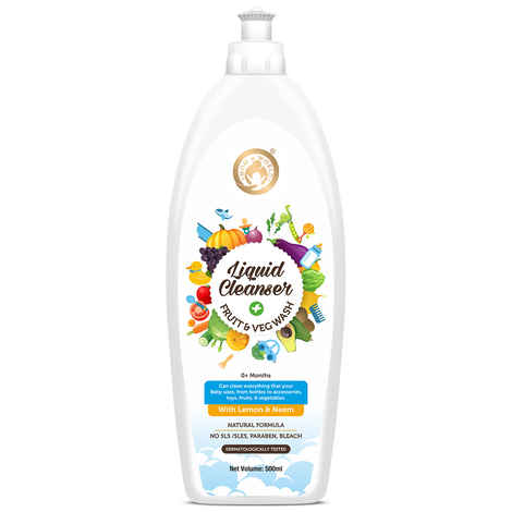 Buy Mom & World Liquid Cleanser, Fruit And Veg Wash - With Lemon and Neem - No Parabens, Bleach (500 ml) - Purplle