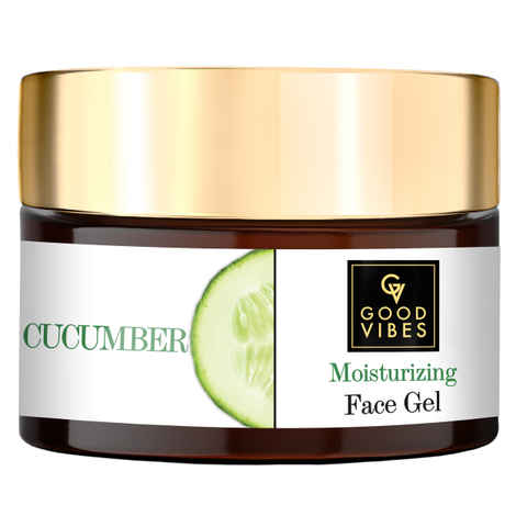 Buy Good Vibes Cucumber Moisturizing Face Gel | Glowing, Cleansing | Cucumber | No Parabens, No Sulphates, No Mineral Oil, No Animal Testing (50 g) - Purplle