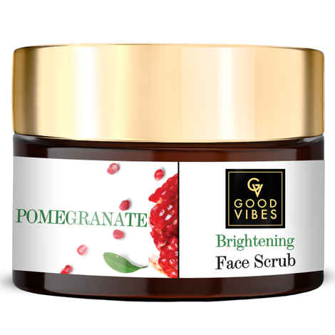 Buy Good Vibes Pomegranate Brightening Face Scrub | Anti-Ageing, Sun Protection | With Almond Oil | No Parabens, No Sulphate, No Mineral Oil (50 g) - Purplle