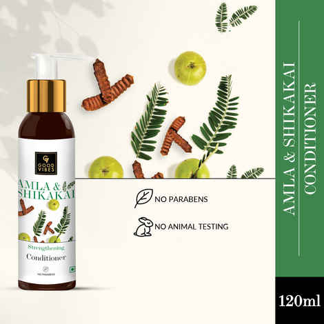 Buy Good Vibes Amla & Shikakai Strengthening Conditioner | Hair Growth, Shine | No Parabens, No Animal Testing (120 ml) - Purplle